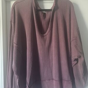 We The Free Ribbed Knit Top in Burgundy